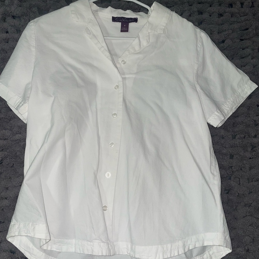 Gloria Vanderbilt White Short Sleeve Top